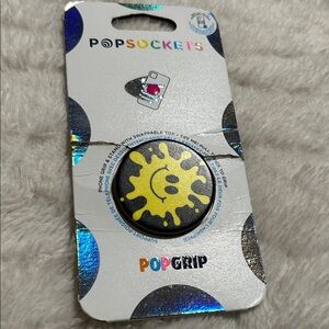 PopSocket PopGrip with Black and Yellow Smiley